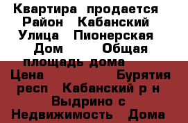 Квартира  продается › Район ­ Кабанский › Улица ­ Пионерская › Дом ­ 19 › Общая площадь дома ­ 48 › Цена ­ 1 100 000 - Бурятия респ., Кабанский р-н, Выдрино с. Недвижимость » Дома, коттеджи, дачи продажа   . Бурятия респ.